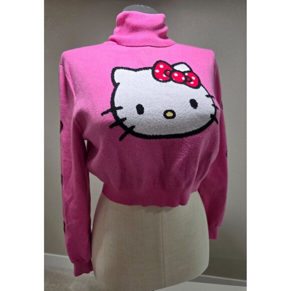 Hello Kitty Pink Turtleneck Sweater By Shein X Hello Kitty & Friends OXL Cotton - Picture 2 of 6